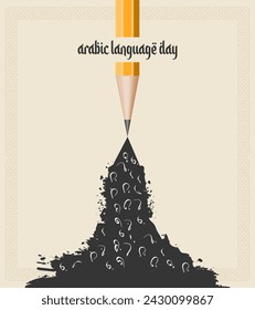 World Arabic Language Day. 18th of December, (Translate - Arabic Language Day). 3D Illustration