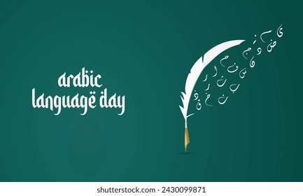 World Arabic Language Day. 18th of December, (Translate - Arabic Language Day). 3D Illustration