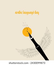 World Arabic Language Day. 18th of December, (Translate - Arabic Language Day). 3D Illustration