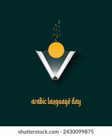 World Arabic Language Day. 18th of December, (Translate - Arabic Language Day). 3D Illustration