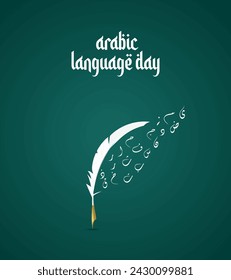 World Arabic Language Day. 18th of December, (Translate - Arabic Language Day). 3D Illustration