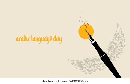 World Arabic Language Day. 18th of December, (Translate - Arabic Language Day). 3D Illustration