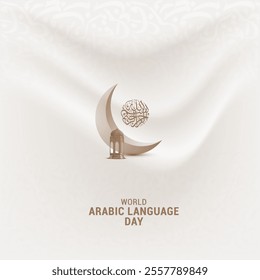 World Arabic Language Day 18th December. Arabic Language Day creative concept. design for banner, poster, 3d illustration.