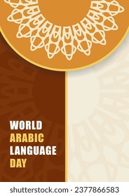 World arabic language day. Celebrated on 18 december vector design for banner, background, poster,