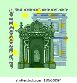 World architecture of baroque and rococo. Grand arch