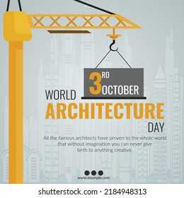 World Architecture Day Banner Design Template.