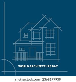 World Architecture Day. The first Monday of October. Eps 10.