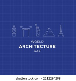 World Architecture Day - International Architecture Day - Vector Illustration - Logo