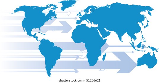 world with arrow directions