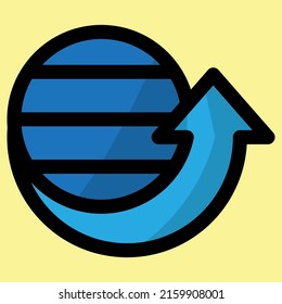 world and arrow icon design, vector illustration, best used for presentations