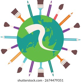 World Art Day Element Set