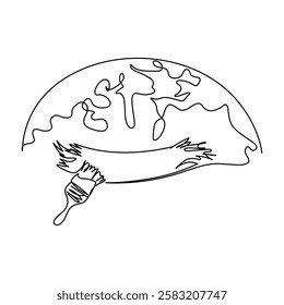  World art day event Continuous line art vector illustration Simple line