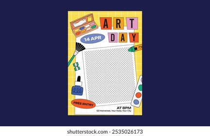 World Art Day Flyer. Vector illustration design for Poster, Banner, Flyer, Greeting, Card, Post, Cover.