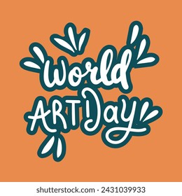 Text-Banner des Weltkunsttages. Handschrift World Parkinson's Day Inschrift quadratische Zusammensetzung. Handgezeichnete Vektorgrafik.