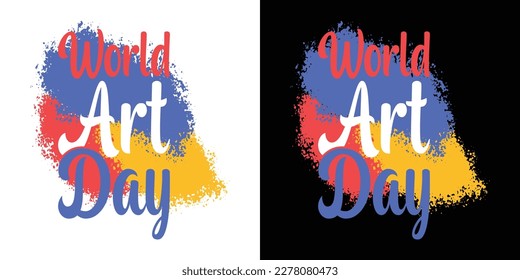world art day tshirt vector illustration
