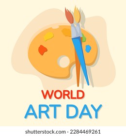 Diseño plano de ilustración vectorial del Día Mundial del Arte