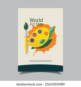 world art day vertical poster template Illustration