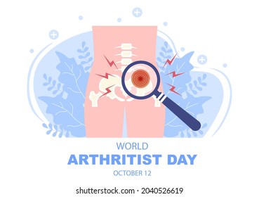 World arthritis day Background Which is Celebrated on October 12. Medical Treat Rheumatism, Osteoarthritis, X Ray Scan and Bone Health for Poster Vector Illustration 