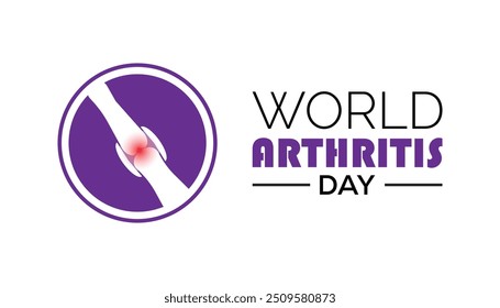 O Dia Mundial da Artrite é observado todos os anos em outubro. Conceito de conscientização médica. fundo, cartaz, modelo de banner Projeto de ilustração vetorial.