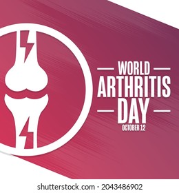 World Arthritis Day. October 12. Holiday concept. Template for background, banner, card, poster with text inscription. Vector EPS10 illustration