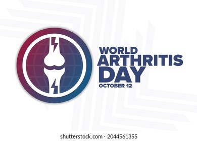 World Arthritis Day. October 12. Holiday concept. Template for background, banner, card, poster with text inscription. Vector EPS10 illustration