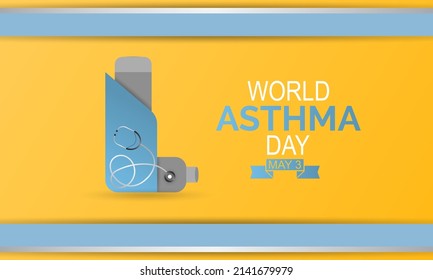 World Asthma Day. Annual health prevention day concept for banner, poster, card and background design.