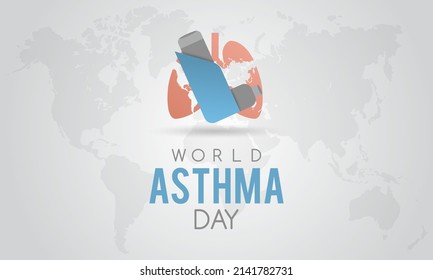 World Asthma Day. Annual health prevention day concept for banner, poster, card and background design.
