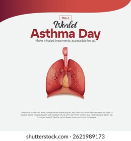 World Asthma Day. World Asthma Awareness Month 2025, Creative banner, poster, social media post, background, template, postcard vector