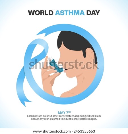 World Asthma Day background with asthmatic and inhaler Stock photo © 