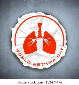 World asthma day background with lungs.