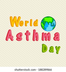 World Asthma Day concept with colorful text and globe on abstract background. 