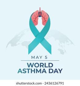 World Asthma Day design template good for celebration  usage. lung vector illustration. vector eps 10. flat design.