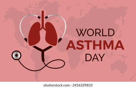 World Asthma Day health awareness vector illustration. Disease prevention vector template for banner, card, background.