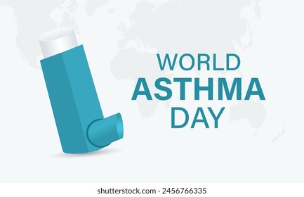 World Asthma Day health awareness vector illustration. Disease prevention vector template for banner, card, background.