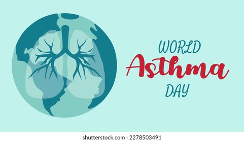 World Asthma Day. Holiday concept. Template for background, banner, card, and poster with text inscription. Vector EPS10 illustration.