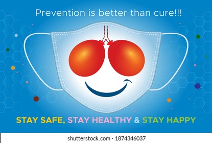 world asthma day. Lungs concept. enhance your Lung capacity. with mask and strong immunity system breathing concept. Fight Corona virus Covid 19 pandemic and pollution. Lung Prevention