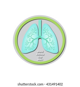 World Asthma Day - May 3. Lungs. Baner. Infographics. Vector illustration on isolated background.