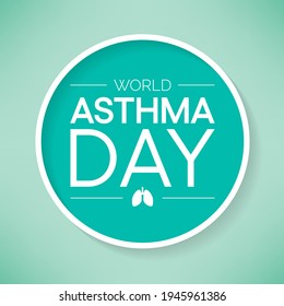World Asthma day is observed each year in May. it is a disease that affects the lungs. It is one of the most common long-term diseases of children, but adults can have asthma too. Vector illustration.