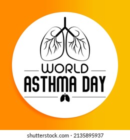 World Asthma day is observed each year in May. it is a disease that affects the lungs. It is one of the most common long-term diseases of children, but adults can have asthma too. Vector illustration