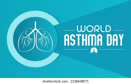 World Asthma day is observed each year in May. it is a disease that affects the lungs. It is one of the most common long-term diseases of children, but adults can have asthma too. Vector illustration