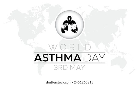 World Asthma Day observed every year in May. Template for background, banner, card, poster with text inscription.