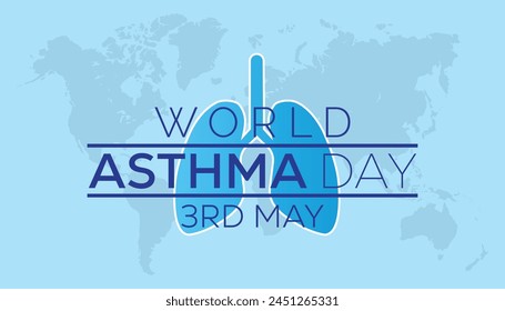 El Día Mundial del Asma se celebra cada año en mayo. Plantilla para fondo, Anuncio, tarjeta, cartel con inscripción de texto.