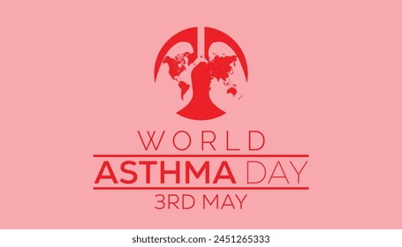 El Día Mundial del Asma se celebra cada año en mayo. Plantilla para fondo, Anuncio, tarjeta, cartel con inscripción de texto.