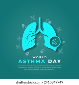 World Asthma Day Paper cut style Vector Design Illustration for Background, Poster, Banner, Advertising, Greeting Card