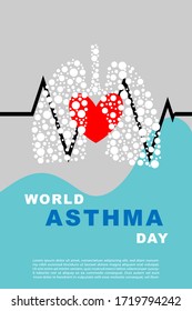 World Asthma Day Poster, Medical Concept Vector