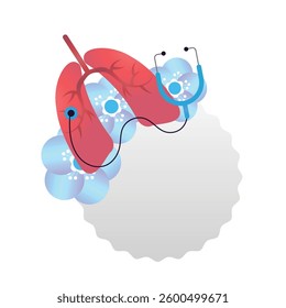 World asthma day, vector cartoon frame on the white background