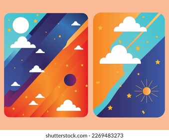 world astronomy day, moon day,meteorology day,ui ux, design,illustration,modern,gradient,new