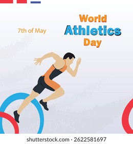 Ilustração vetorial do Dia Mundial do Atletismo. Vetor do Dia Mundial do Atletismo, 7 de maio