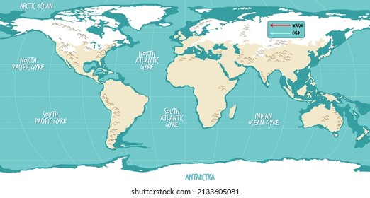 World atlas in blue color illustration