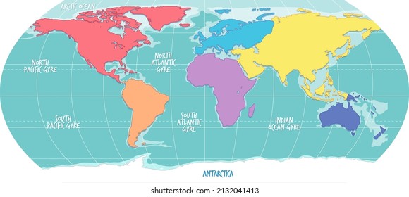 World atlas in color illustration